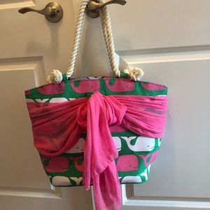 Mudpie whale tote with sarong